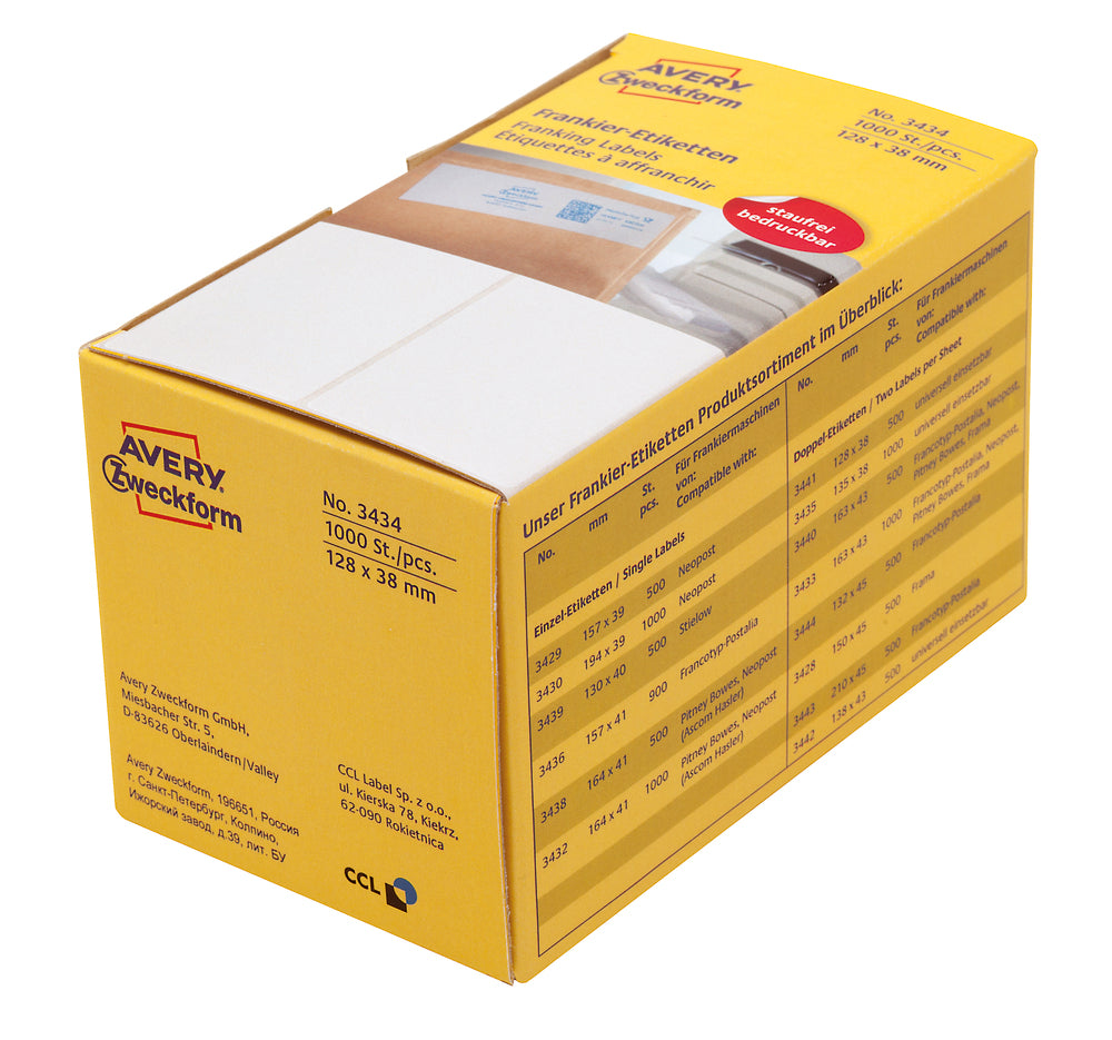 ETIKET FRANKERING AVERY 43065 38x135MM