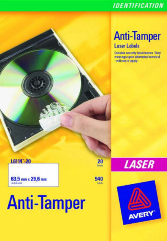 Etiketter laser security 45,7x21,2