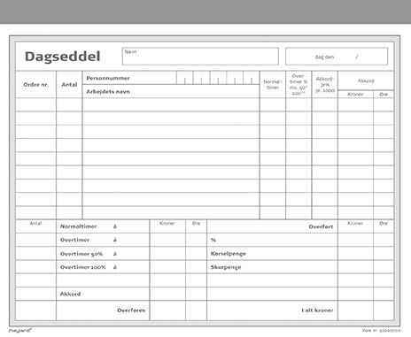 Dagseddel Mayland 20x14,8