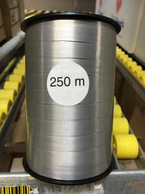 Gavebånd poly glat 10mm /250yds grå
