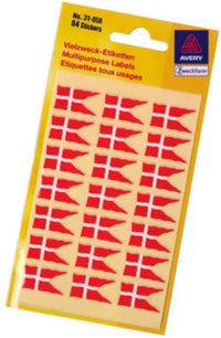 Oblater Avery dansk flag 12 x 22 /84 stk