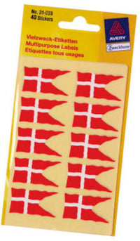 Oblater Avery dansk flag 18 x 34 /40 stk