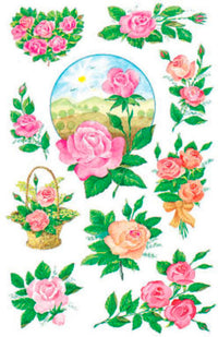 STICKERS AVERY LYSERØDE ROSER