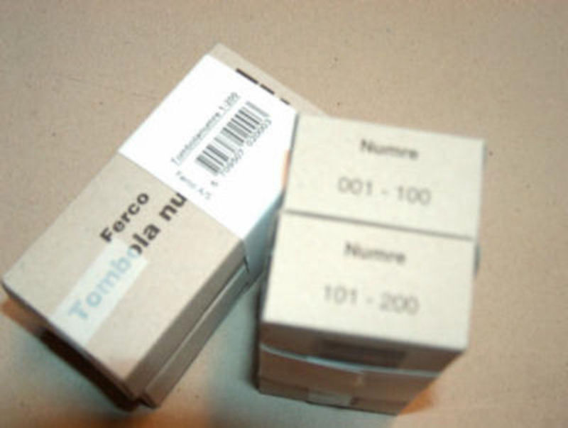 Tombolanumre 1-200 hvid