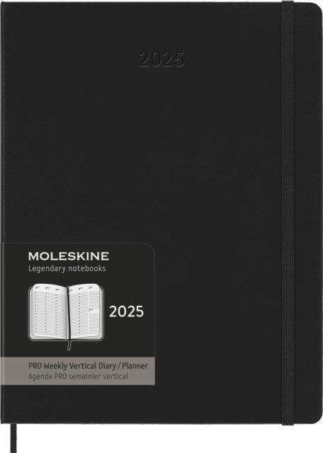 Moleskine 2025 Pro 12-Month Weekly Vertical Xl Hardcover Notebook Black