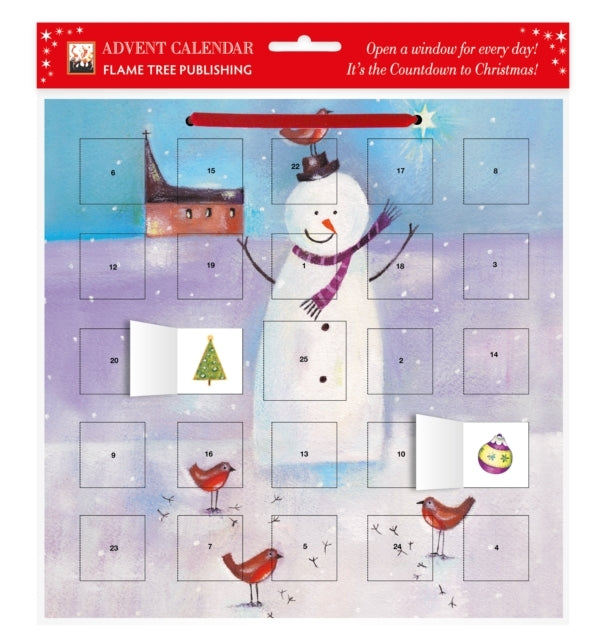 Snowman And Robin Advent Calendar With Stickers