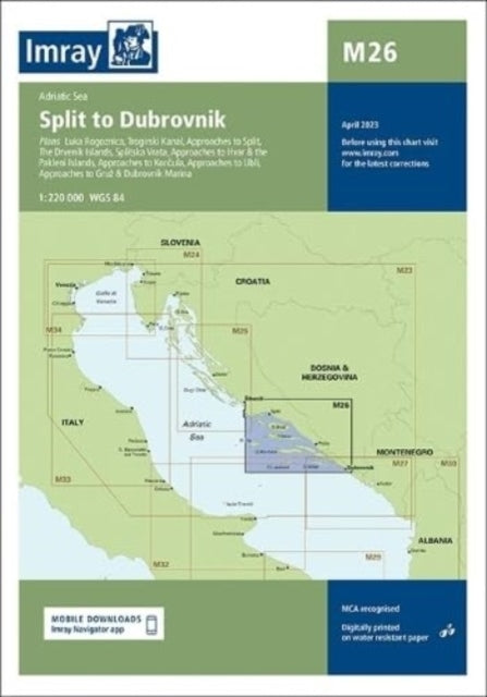 Imray Chart M26Split To Dubrovnik