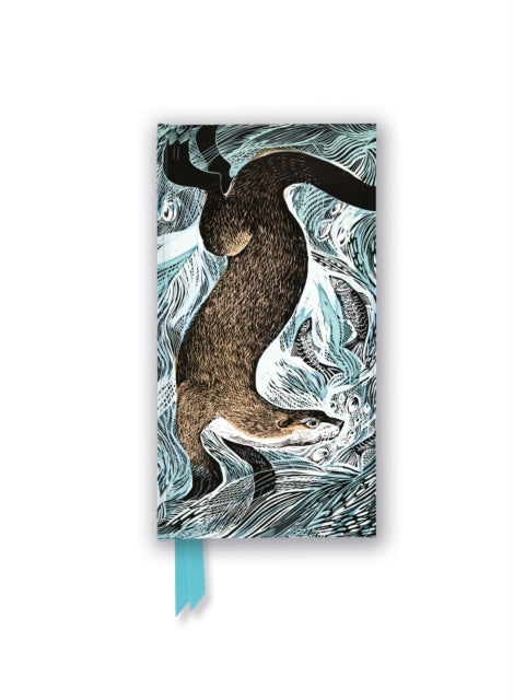 Angela Harding Fishing Otter (Foiled Slimline Journal)